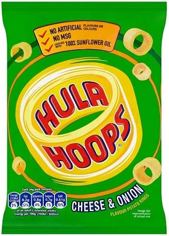 Hula Hoops Cheese & Onion 34g (Pack of 12)