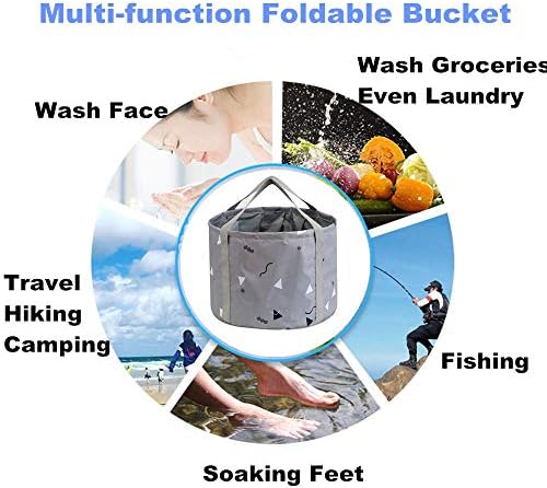 14L Collapsible Feet Bath Basin Soaking Bag for Kids, Portable Foot Spa Soak Tub Foldable Water Bucket for Travel Camping, Grey