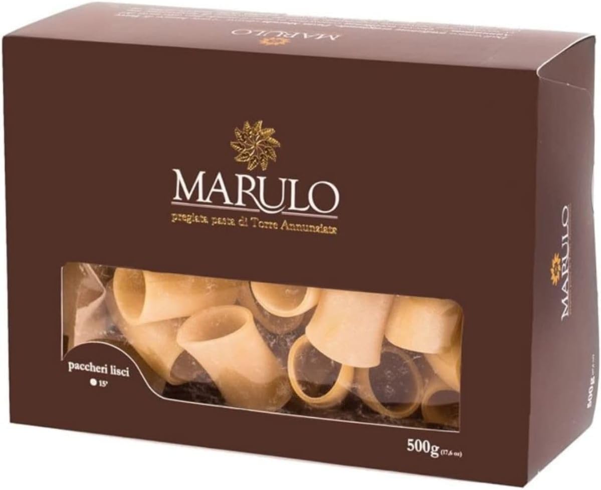 Marulo, Paccheri, Italian Pasta Bronze Die Cut Artisan, Italian Pasta, Only 2 Ingredients,100% Durum Semolina. Imported Italian Pasta (1.1 Pound). Pasta from Campania.