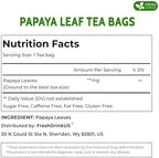 FreshDrinkUS, Premium 40 Papaya Leaf Tea Bags, 100% Natural & Pure from Papaya Leaves. Loose Leaf Herbal Tea. Made with Natural Material Tea Bags. No Sugar, No Caffeine, No Gluten, Vegan.