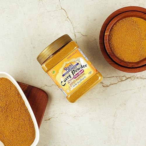Rani Curry Powder EXTRA HOT (11-Spice Authentic Indian Blend) 16oz (1lb) 454g PET Jar ~ All Natural | Salt-Free | Vegan | No Colors | Gluten Friendly | NON-GMO | Indian Origin