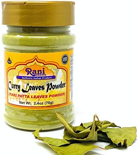 Rani Curry Leaves Powder (Kari Neem Patha) Indian Spice 2.4oz (70g) PET Jar ~ All Natural | Vegan | Gluten Friendly | NON-GMO | Product of USA
