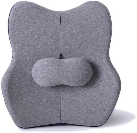 Pampkin Ergonomic Lumbar Support Pillow with Adjustable Strap | High-Density Memory Foam Back Cushion for Office Chair & Car | Back Pain Relief & Posture Support