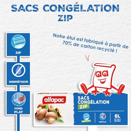 Alfapac Alfapac-20 Large Reinforced Zip Freezer Bags, Transparent, 30 x 42 cm