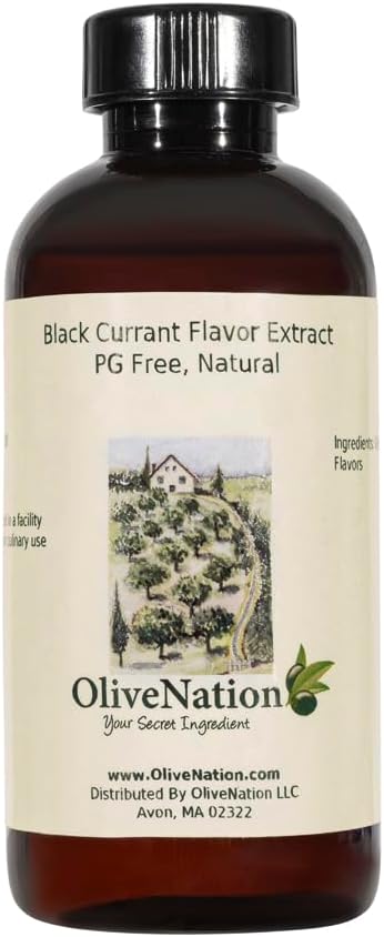 OliveNation Blackcurrant Extract from Natural Flavors, Cassis Flavoring for Baking, Beverages, Filling, Sugar Free, Non-GMO, Kosher, Vegan - 4 ounces