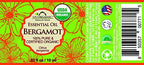 US Organic 100% Pure Bergamot Essential Oil, USDA Certified Organic, Cold Pressed, with Euro droppers (More Size Variations Available) (10 ml / .33 fl oz)