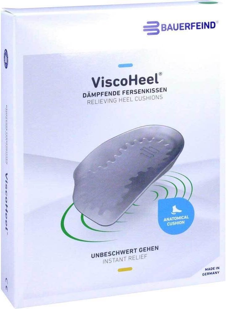 Bauerfeind ViscoHeel Foot Insoles - Shoe Insert Heel Pad for Comfort and Pain Relief - Reduces Impact Overload - 1 Pair - Size 2