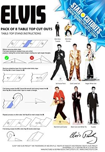 STAR CUTOUTS Fun Pack Ltd TT06 Presley Small Cardboard Cutouts Elvis Party Decorations for Fans, Crafting and Collectors Official Product, Table Tops