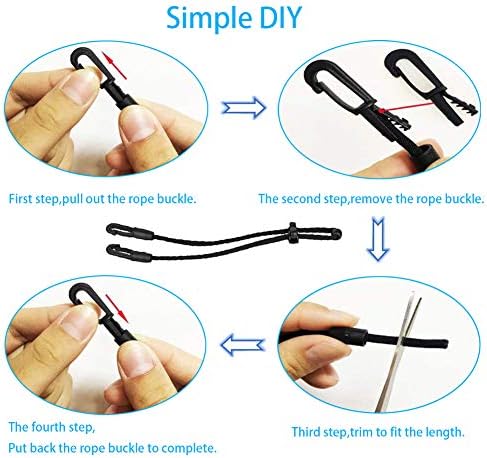 Mask Extender Lanyard,Anti-Tightening Comfortable Ear Strap Extension Hook Black 4 PCS
