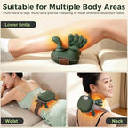 KppeX Upgraded Model Finger Deep Cordless Cordless Neck Massager Pillow, Leg and Back Pain Relief Tissue Kneading,Shiatsu and Shoulder Massage,Gifts for Men or Women (Olive Green)
