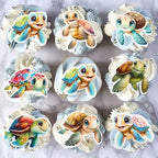 40 PCS Edible Turtles Cupcake Toppers for Baby Wafer Paper Sea Animals Baby Shower Party Picks for Drink Topper Sea Animals Theme Baby Shower Kids Birthday Party Supplies