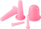 Yeetec 5 Pack Silicone Facial Cupping Set Vacuum Massage Cups Kit Pink Face Massager Helper Cup for Face Neck Back Eyes Skin Care