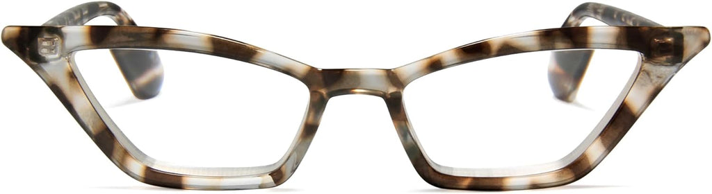 2SeeLife Premium Cat Eye Reading Glasses for Women – Narrow-Medium Fit, Sturdy Frame, Spring Hinges, Stylish Funky Readers, Clear Tortoise, +1.50