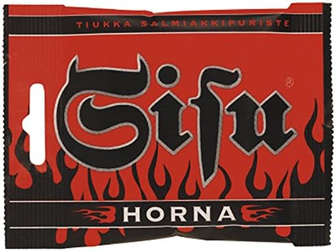 4 Bags x 40g of Leaf Sisu Horna - Original - Finnish - Salty Licorice - Salmiak - Pastilles - Lozenges - Drops - Dragees - Candies - Sweets