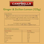 Campbells Shortbread with Stem Ginger & Sicilian Lemon 4.41 Oz (125g) - Pure Butter Scottish Shortbread Cookies from Scotland, Ginger Lemon Cookies, Gourmet British Tea Biscuits & Gift Box