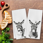 Donkey Hand Towel for Bathroom Decor,16x24 Set of 2, Funny Donkey Gift for Women & Kids