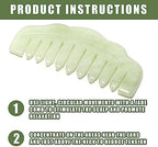 Jade Hair Comb Body Stone Back Gua Sha Tool Men Women Head Massager Scalp Comb for Stress Relax, Dandruff, Hair Growth, Acupuncture, Facial Trigger Point Treatment, Estheticians Therapists Supplies