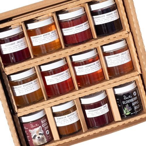 Gourmet Jellies & Jam Gift Set, Assorted Low Sugar Jam & Jellies, Jam & Jelly Gift Sets, Jams, Jellies & Preserves (12 pack) - Smoke Camp Crafts