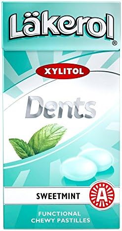 24 Boxes x 36g of Läkerol Dents Sweetmint - Original - Swedish - Sugar Free - Xylitol - Pastilles - Lozenges - Dragees - Drops - Candies - Sweets