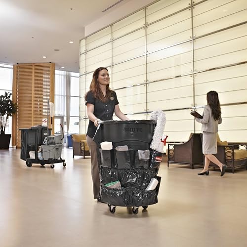 Rubbermaid Commercial Products Brute Caddy Bag, Black, Cleaning Tool and Supply Organizer for Brute Trash Cans