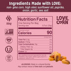 LOVE CORN BBQ | Delicious Crunchy Corn Snacks | .07oz x 20 Gluten Free, Vegan Bags | Convenient for Lunch Boxes, Commuting & Office Snacks