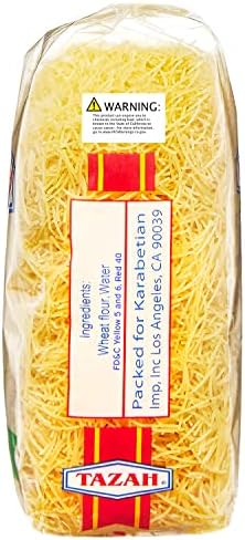 Tazah Vermicelli Noodles 15.87oz (450g) - Delicious, Nutritious, Quick-Cooking, Versatile Pasta - Ideal for Soups, Salads, Stir-Fry Dishes - Authentic Mediterranean Cuisine - Product of UAE