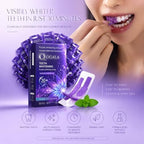 Purple Teeth Whitening Strips, Teeth Whitening Strips Removes Yellow Stains & Bad Breath, Gentle Teeth Whitening in 30 Minutes, Enamel Safe for Sensitive Tooth, Non-Slip Mint, 28 Strips (28 Strips)