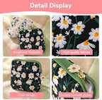2 Pack Daisy Embroidered Sanitary Napkin Storage Bags, Cotton Menstrual Cup Pouch, Portable Tampon Holder, Period Kit for Women, Teen Girls
