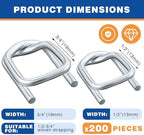 200 Pack Galvanized Cord Strapping Buckles 3/4", Metal Wire Buckles with Galvanized Coating for Woven Cord Strapping, Reusable Strap Buckle