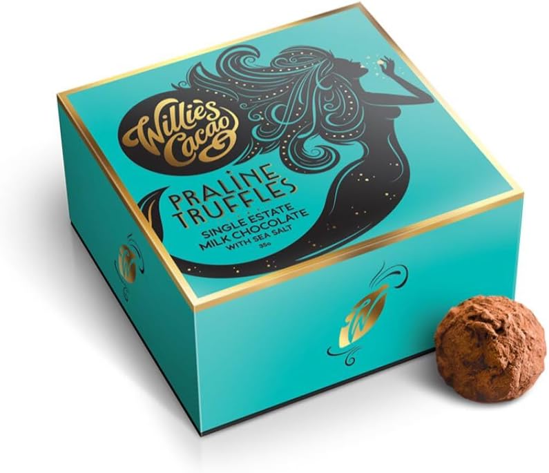 Willie's Cacao 5-Piece Milk Chocolate Praline Truffles with Sea Salt