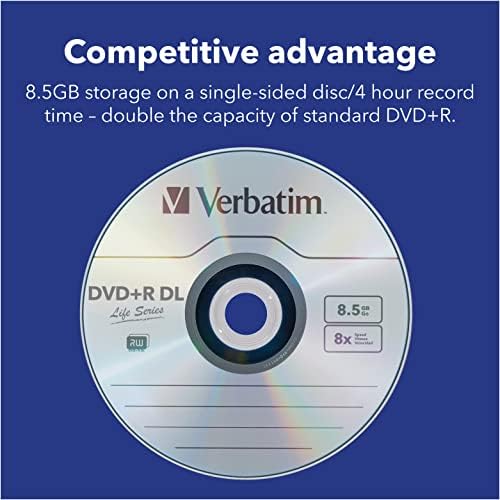 Verbatim DVD+R DL Double Layer 8.5GB 8X LifeSeries - 25 Pack Spindle