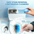 2-in-1 Toilet Cleaning Tablets (24 Pack) - 8 Effervescent Toilet Bowl Stain Remover and 16 Blue Toilet Tank Cleaner Tablets - Limescale Removal for Septic System