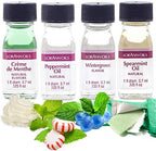 LorAnn Oils Super Strength Flavoring, Used For Candy Making, Flavoring Extracts, Baking, Hard Candy, & Flavor Oils - Bold, Natural Flavors 4X Stronger Than Extracts, Mint Variety, 4 Pack, 0.125 fl oz