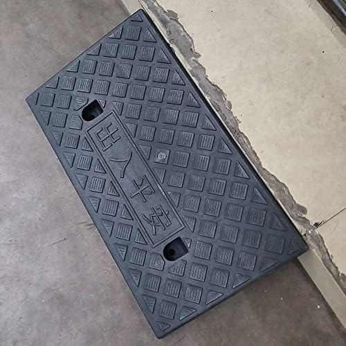 TOCTUS OUKEJNM Portable Threshold Ramp for Cars, Driveway Curb Ramp 3-15cm Rise, Car Slop Ramp for Sidewalk Vehicle Wheelchair Bike, Kerb Ramp, Non-Slip(Black,50x13x4cm(20x5x1.6in))