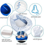 Bedpan Set with 30 Super Absorbent Pads and Disposable Liners, Bed Pans for Elderly Females Women and Men Comfortable, Thick PP Extra Large Heavy Duty by MINIVON