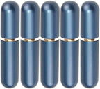 Darkblue Aluminum Essential Oil Nasal Inhaler Tubes Personal Empty Refillable Elegant Aluminum and Glass Nasal Inhalers Set with Cotton Wicks 5 pcs