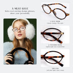 Vintage 90s Oval Blue Light Blocking Glasses - Unisex Retro Oval Frame Eyewear for Women & Men, Zero Power Blue Light Glasses for Computer & Screen Use