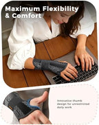 Carpal Tunnel Wrist Brace for Women&Men, [Ultra Breathable & Upgraded Support] Night Wrist Support with Metal Splints Fit Right Hand, Rigid Hand Brace for Tendonitis, Sprain, Arthritis, Pain Relief(Black, S/M, Left Hand)