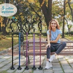 Walking Cane Foldable for Men & Women Seniors for Balance,Self Standing Folding Cane,Height Adjustable Anti-Slip Lightweight Alloy Walking Stick Collapsable for Travel Mobility Aid