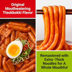 Nongshim Tteokbokki Style Noodles, Sweet and Spicy Sauce, Korean Instant Noodles, Wheat Stir Fry Style Noodles, Korean Street Food-Inspired Flavor, 9.17 oz (Pack of 10)