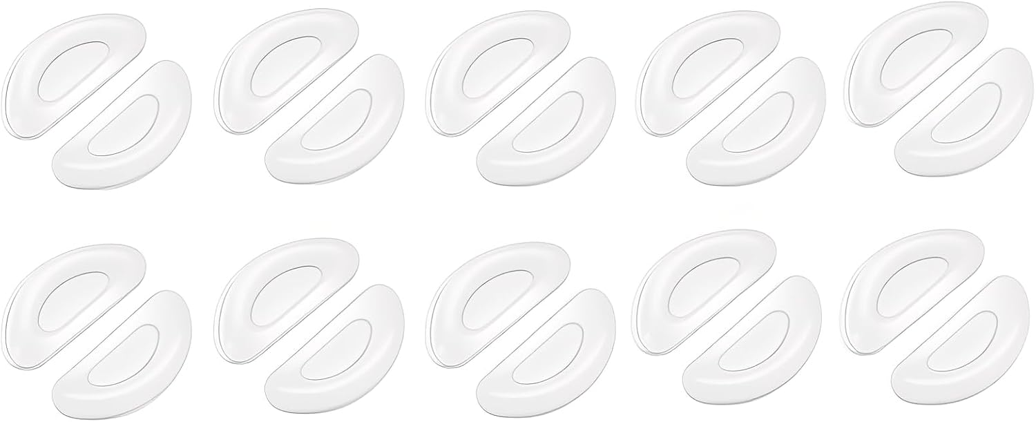 Nose Pads for Glasses,20Pack Silicone Soft Nose Pads for Eyeglasses Non Slip,Stick-on Glasses Nose-Pad GlassesGrips Grippers for Eyeglass Sunglasses.(Clear)