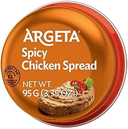 Argeta Pate Spread, Spicy Chicken, 95 Gram (Pack of 48)