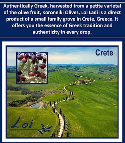 Loi Ladi - Extra Virgin Olive Oil from Crete, Greece by Chef Maria Loi, Authentic and Unfiltered - 33.8 Fl. Oz.