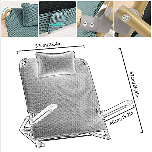 Adjustable Bed Backrest Support Wedge - Portable Bed Chair with Wooden Armrest, Lifting Back Rest for Elderly, Foldable Reading Floor Chair 5 Degree Sitting-up Bed Wedge Disability, Load Bearing 150KG
