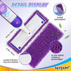 KEEPOW Reusable Microfiber Mop Pads Compatible with Swiffer PowerMop 4 Pack, Power Mop Pads Refills for 13 ''-15 '' Spray Mop, Machine Washable Pad Replacement for Multi-Surface Floor Cleaning