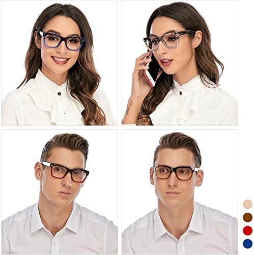 AQWANO Oversized Design Reading Glasses for Women/Men, Computer Blue Light Blocking Fashion Square Reader Anti Glare/Fatigue