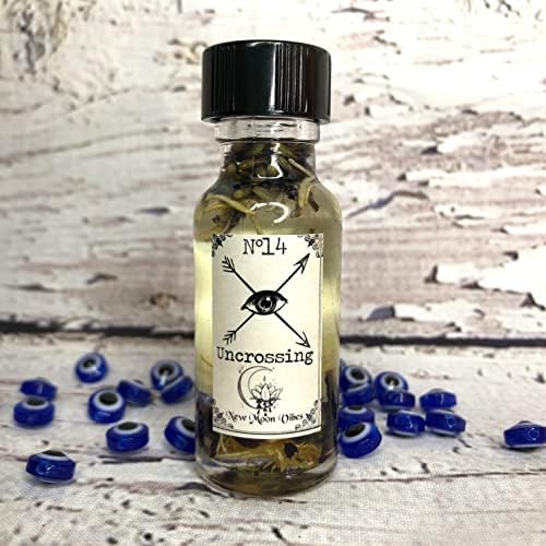 Uncrossing Oil by New Moon Vibes - Remove Hexes Evil Eye Curses Negative Bonds Energies Protection Break Hex Jinx Spells Conjure Rituals Handmade with Essential Oils Herbs - Wicca Pagan Hoodoo Magick