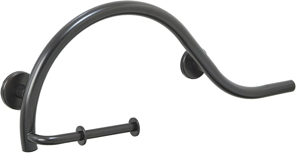 Grab Bar Toilet Paper Holder - ADA Bathroom Safety Handrail/Elderly Handicap / 304 Stainless Steel/Right/Oil Rubbed Bronze / 30" x 11"