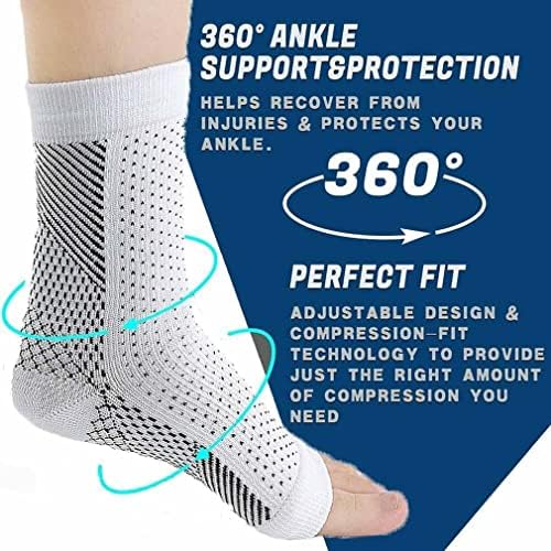 GINGER TECH 2Pairs Compression Socks, Ankle Arch Support Socks, Soothesocks for Neuropathy Pain, Compression Foot Sleeves, Suitable for Men & Women Sports (L/XL, Black)