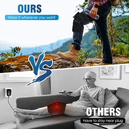 MOAJAZA Knee Massager with Heat and Vibration, Heating Pad for Knee Shoulder Elbow, Heated Knee Brace for Arthritis with Massage